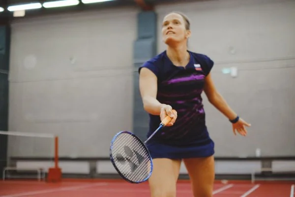 badminton match action court